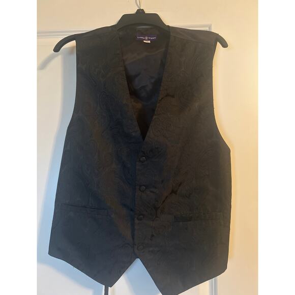 GUC Lord West Men's Patterned Vest Covered Buttons Purple Bow Tie Included Sz M - Picture 1 of 7